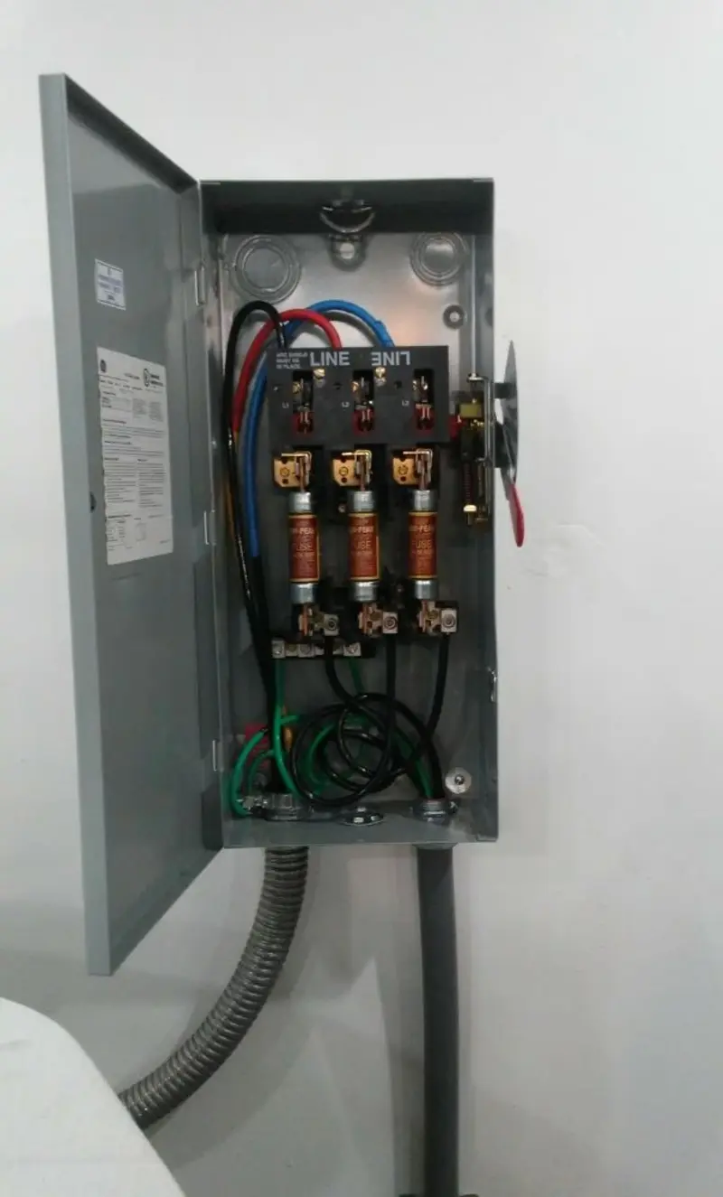 Three-phase disconnect switch installed for Electrical Wiring & Rewiring in Davie